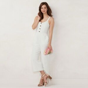 Lauren Conrad white jumpsuit with pockets. New with tags